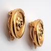 Chanel Vintage Camellia Earrings Gold-plated