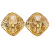 Secondhand Chanel Vintage Diamond Clip-On Earrings Gold-plated