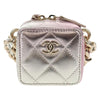 Chanel CC Cube Zip Clutch with Chain Handle Quilted Lambskin