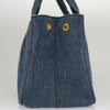 Secondhand Prada Canapa Tote Blue Denim Jeans Bags