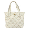 Secondhand Chanel Surpique Tote White Leather Bags