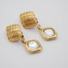 Secondhand Chanel Vintage CC Diamond Drop Clip-On Earrings