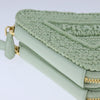 Secondhand Prada Triangle Logo Zip Around Shoulder Bag Raffia and