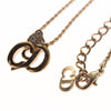 Secondhand Christian Dior CD Pendant Necklace Metal and Crystals