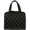 Chanel Surpique Zip Around Satchel Quilted Leather