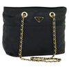 Secondhand Prada Chain Shoulder Bag Quilted Tessuto
