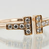Tiffany & Co. T Wire Ring 18K Rose Gold with Diamonds