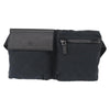 Gucci Vintage Double Belt Bag GG Canvas with Leather