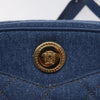 Versace Medusa Icon Front Slip Pocket Camera Bag Quilted Denim