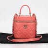 Chanel Classic Top Handle Vanity Case with Chain Quilted Lambskin