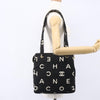 Chanel Vintage Coco Logo Zip Tote Quilted Printed Canvas