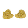 Chanel Vintage CC Heart Clip-On Earrings Metal