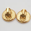 Chanel Vintage CC Round Clip-On Earrings Metal