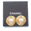 Secondhand Chanel Vintage Round Clip-On Earrings Metal with Faux