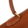 Secondhand Hermes Kelly Handbag Brown Togo with Palladium Hardware