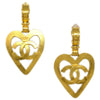 Secondhand Chanel Vintage CC Heart Cut Out Drop Clip-On Earrings