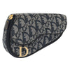 Christian Dior Saddle Zip Pouch Diorissimo Canvas