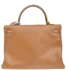 Secondhand Hermes Kelly Handbag Brown Togo with Gold Hardware