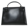 Hermes Kelly Handbag Black Box Calf with Gold Hardware