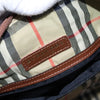 Secondhand Burberry Front Pocket Zip Boston Bag House Check Canvas and