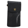Secondhand Chanel Vintage CC Phone Holder Crossbody Bag Caviar