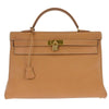 Hermes Kelly Handbag Brown Courchevel with Gold Hardware