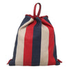 Gucci Logo Drawstring Backpack Striped Canvas