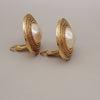 Secondhand Chanel Vintage Round Clip-On Earrings Metal with Faux