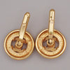 Chanel Vintage Logo Round Cufflinks Plated Gold