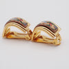 Secondhand Hermes Vintage Half Hoop Clip-On Earrings Printed Enamel and