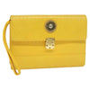 Secondhand Versace Wristlet Pouch Yellow Leather Accessories