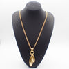 Secondhand Chanel Feather CC Pendant Necklace Metal with Faux Pearl and