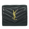 Saint Laurent Classic Monogram Trifold Wallet Matelasse Chevron Leather