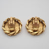 Chanel Vintage CC Round Clip-On Earrings Metal with Crystals