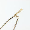 Chanel CC Perfume Bottle Pendant Chain Long Necklace Metal with Leather, Crystals and Faux Pearl