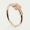 Tiffany & Co. T Wire Ring 18K Rose Gold with Diamonds
