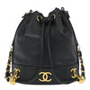Chanel Vintage CC Drawstring Bucket Bag Leather