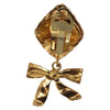 Secondhand Chanel Ribbon Earring Gold Metal Jewelry