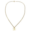 Chanel Vintage CC Pendent Necklace Plated Metal