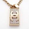 Chanel CC Dog Tag Pendant Necklace Metal with Crystals