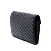 Secondhand Saint Laurent Chevron Studded Sheepskin Monogram Envelope Chain Wallet