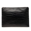 Secondhand Saint Laurent Crocodile Embossed Leather Zipped Tablet Holder