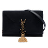 Secondhand Saint Laurent Embroidered Satin Monogram Kate Tassel Wallet on Chain