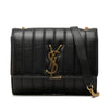 Secondhand Saint Laurent Matelasse Lambskin Monogram Vicky Chain Wallet