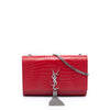 Secondhand Saint Laurent Medium Croc Embossed Leather Kate Tassel Crossbody