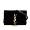 Secondhand Saint Laurent Velvet Crystal Monogram Kate Tassel Wallet on Chain