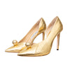 Secondhand Jimmy Choo Metallic Snakeskin Orb Pumps - '10s
