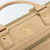 Prada Front Zip Convertible Satchel Cervo Leather