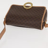 Celine Vintage Macadam Circle Logo Canvas and Leather