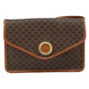 Celine Vintage Macadam Circle Logo Canvas and Leather